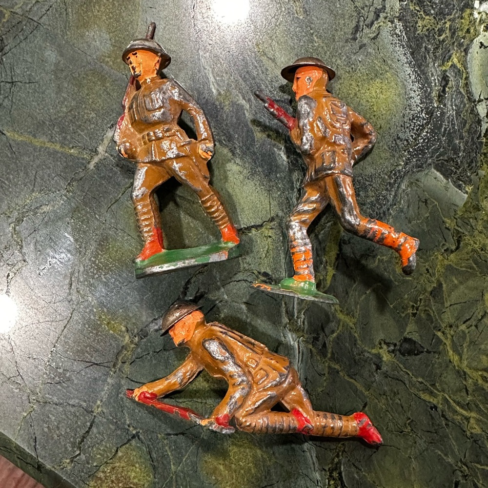 30s 40s Barclay Maniol Lead USA Soldiers Elite Trooper Trio 3” tall collectible